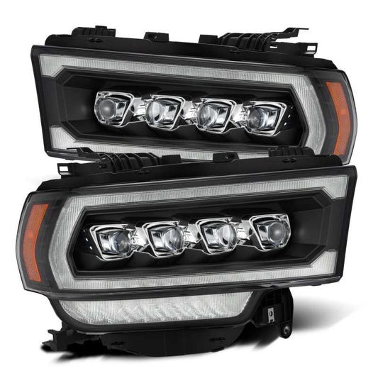 AlphaRex 19-21 Ram 2500 NOVA LED Proj Headlights Plank Style Black w/Activ Light/Seq Signal/DRL 880553 *Discontinued