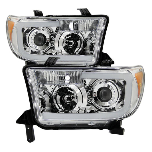 SPYDER Xtune Toyota Tundra 07-13 LED Light Bar Projector Headlights Chrome PRO-JH-TTU07-LED-C 9027895