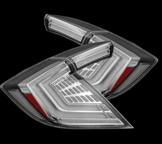 AlphaRex 16-21 Honda Civic Hatchback / Type-R FK8 Nova-Series LED Tail Lights (Pair) - Clear 676030 *Discontinued