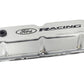 Ford Chrome Steel Valve Cover Set w/Ford Racing Logo FRD302-071
