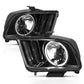 Anzo 2005-2009 Ford Mustang Crystal Headlights w/ Halo Black (CCFL)