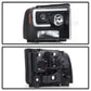 Spyder Ford F250/350/450 05-07 Projector Headlights - Light Bar DRL LED - Black PRO-YD-FS05V2-LB-BK 5084507