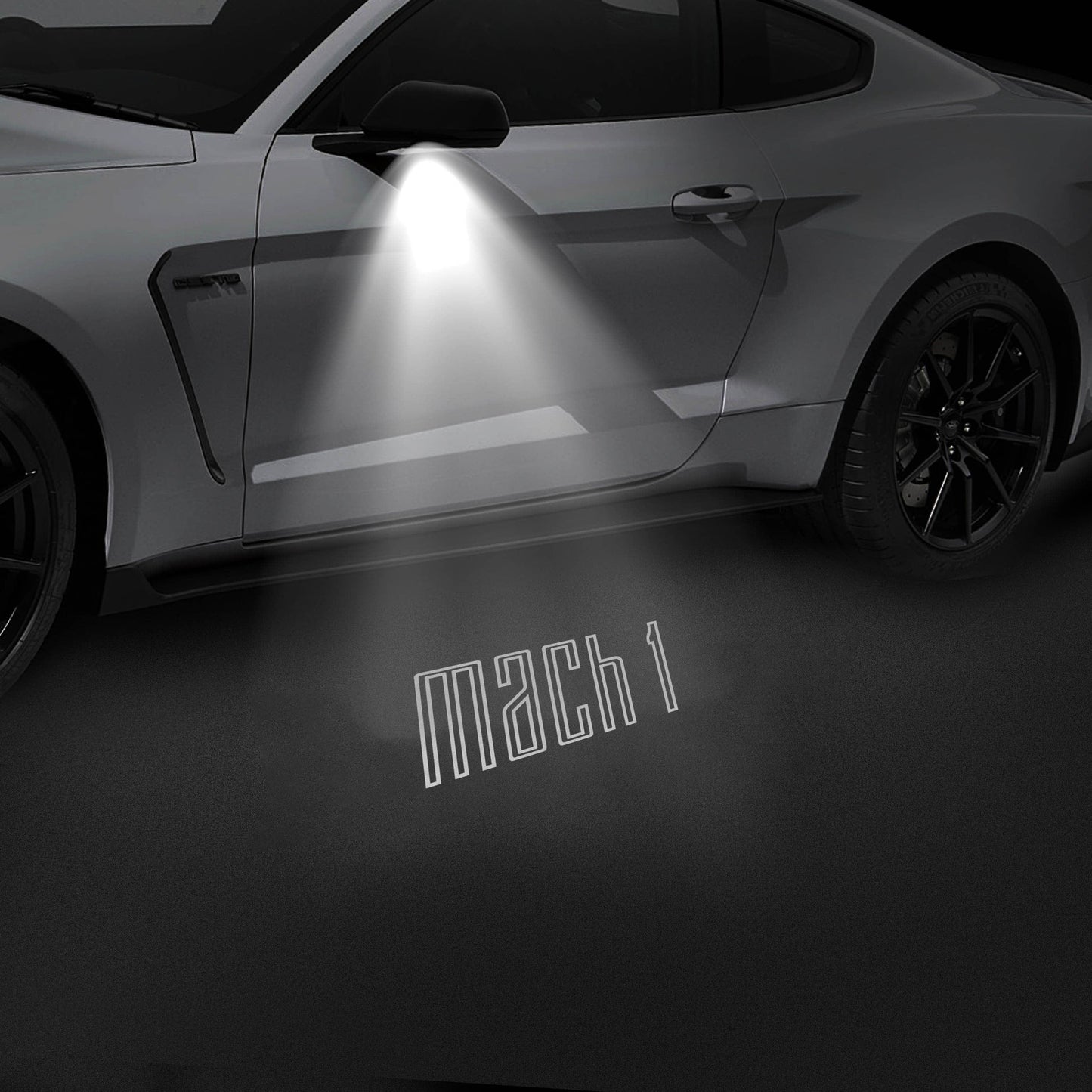 LED Side Mirror MACH1 Projector Puddle Lights Pair for Ford Mustang 2013-2026