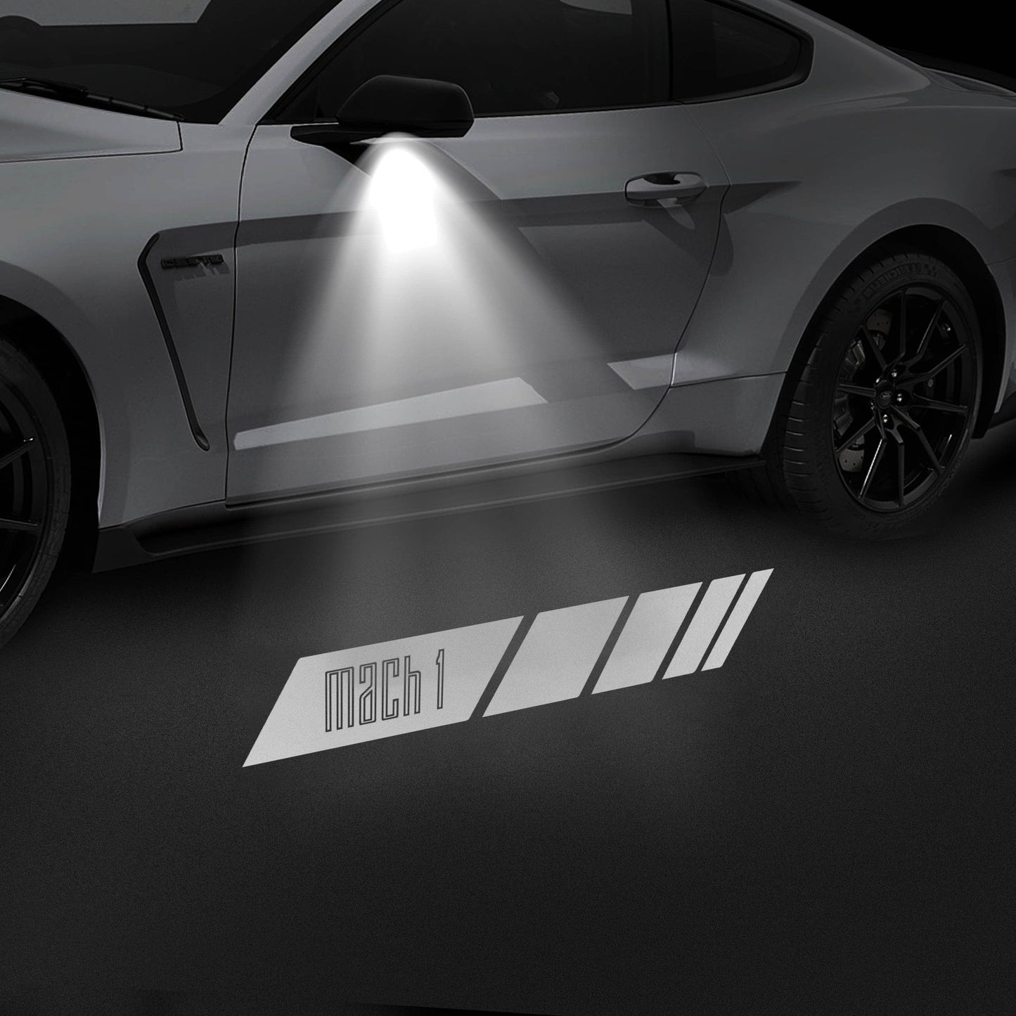 LED Side Mirror MACH1 Projector Puddle Lights Pair for Ford Mustang 2013-2026
