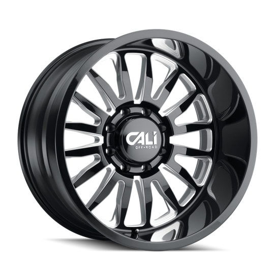 Cali Off-Road 9110 Summit 20x9 / 8x165.1 BP / 0mm Offset / 125.2mm Hub Gloss Black Milled Wheel 9110-2981BM