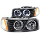 Anzo 1999-2006 Gmc Sierra 1500 Projector Headlights w/ Halo Black