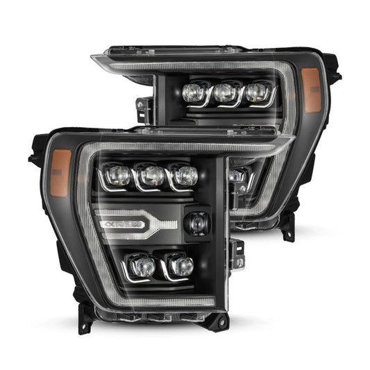 AlphaRex 21-22 Ford F-150 NOVA LED Proj Headlights Plank Style Blk w/Activ Light/Seq Signal 880137 *Discontinued