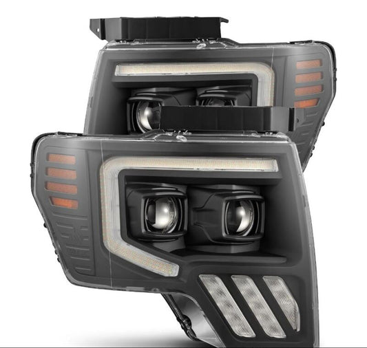 AlphaRex 09-14 Ford F-150 PRO-Series Projector Headlights Plank Style Black w/Activ Light/Seq Signal 880481 *Discontinued