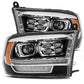AlphaRex 09-18 Dodge Ram 1500HD PRO-Series Proj Headlight Plnk Style Blk w/Chrm Acc w/Seq Signal/DRL 880523 *Discontinued