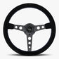 The Daytona | Black Alcantara Suede | Black Spoke | Bavarian Stitch