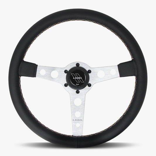 The Daytona | Black Leather | Silver Spoke | White Stitch