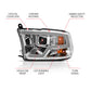 Anzo Dodge Ram 09-18 Projector Plank Style Headlight w/ Halo Chrome Clear A
