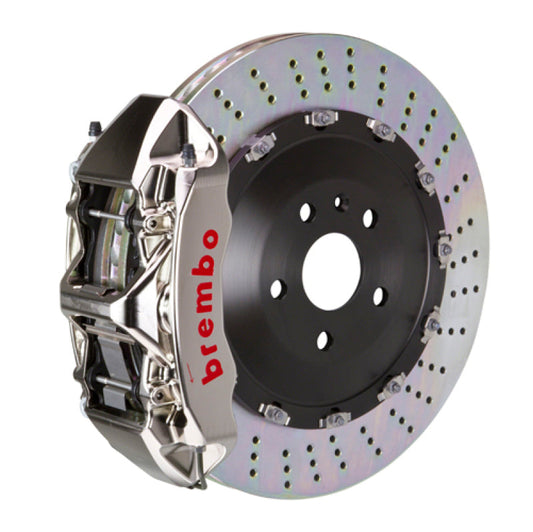 Brembo 03-07 Cayenne/S/Turbo Fr GTR BBK 6Pis Billet 405x34 2pc Rotor Drilled-Nickel 1N1.9501AR