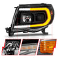 ANZO 05-11 Toyota Tacoma Projector Headlights w/Light Bar Switchback Black Housing 111564