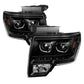 SPYDER Xtune Ford F150 09-14 Projector Headlights Halogen Model Only LED Halo Black PRO-JH-FF15009-CFB-BK 9032226