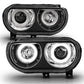 Anzo 2008-2014 Dodge Challenger Projector Headlights w/ Halo Black (CCFL)