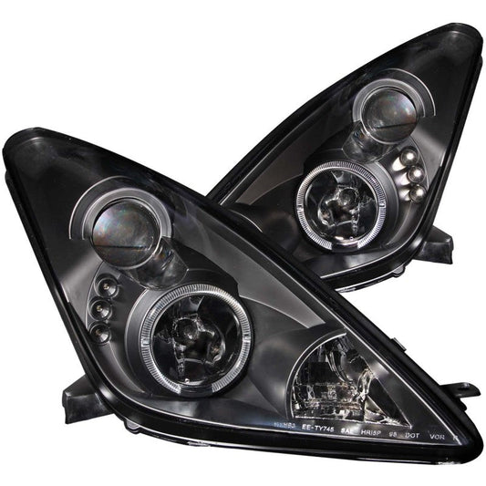 Anzo 2000-2005 Toyota Celica Projector Headlights w/ Halo Black