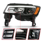 ANZO 2017-2018 Jeep Grand Cherokee Projector Headlights w/ Plank Style Switchback - Black w/ Amber 111418