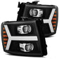 AlphaRex 07-13 Chevy 1500HD PRO-Series Proj Headlight Plank Style Matte Blk w/Activ Light/Seq Signal 880205 *Discontinued
