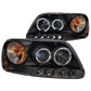 Anzo 1997.5-2003 Ford F-150 Projector Headlights w/ Halo and LED Black 1pc