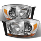 SPYDER Xtune Dodge Ram 06-08 w/ Chrome Bezel & Amber Bar Headlights Chrome HD-JH-DRAM06-AM-C 9026089