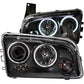 Anzo 2006-2010 Dodge Charger Projector Headlights w/ Halo Chrome (CCFL)