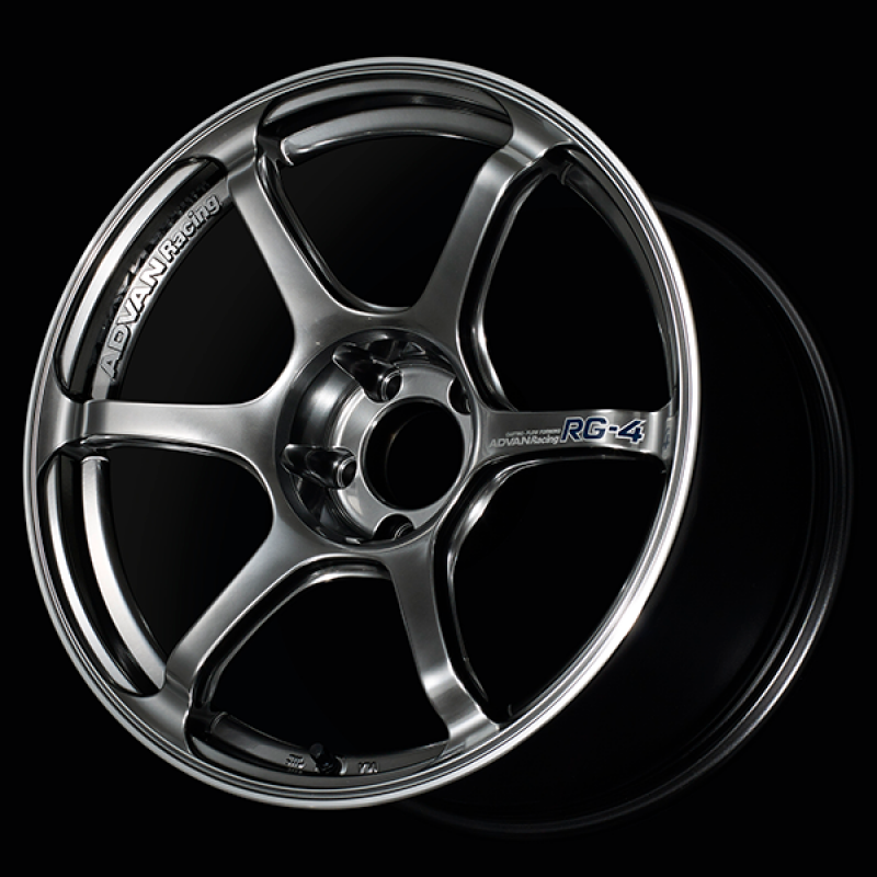 Advan RG-4 17x8.0 / +48 Offset / 5x100 / 63mm Bore / Racing Hyper Black and Ring YA47G48DHBR