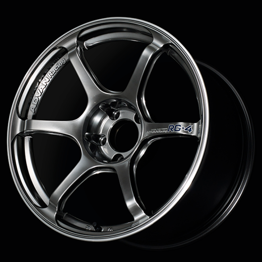 Advan RG-4 17x7.5 / +30 Offset / 4x100 / 63mm Bore / Racing Hyper Black and Ring YA47F30AHBR