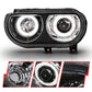 Anzo 2008-2014 Dodge Challenger Projector Headlights w/ Halo Black (CCFL)
