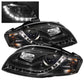 Spyder Audi A4 06-08 Projector Headlights Halogen Model Only - DRL Black PRO-YD-AA405-DRL-BK 5008572