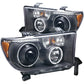 Anzo 2007-2013 Toyota Tundra Projector Headlights w/ Halo Black (CCFL)