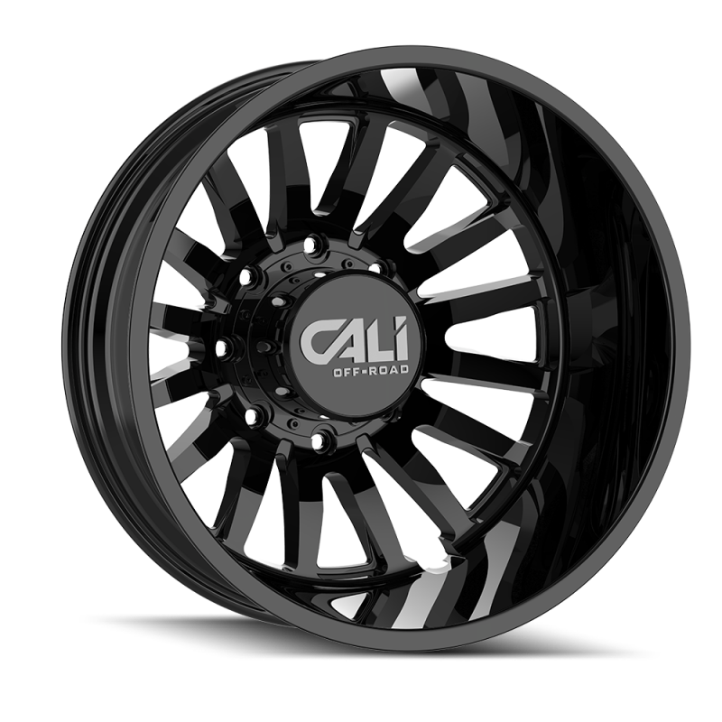 Cali Off-Road 9110D Summit Dually 22x8.25 / 8x210 BP / -192mm Offset / 154.2mm Hub Gloss Black Wheel 9110D-22879GBR192