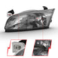 ANZO 1997-1999 Toyota Camry Crystal Headlight Chrome Amber(OE) 121555