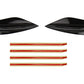 OLM STI Spoiler Side Fins - Crystal Black Silica / Raven - 2015-2021 Subaru WRX / STI