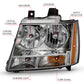 ANZO 2007-2014 Chevy TahOE Crystal Headlight Chrome Amber(OE) 111475