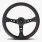 The Daytona | Black Leather | Black Spoke | Red Stitch