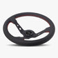 The Daytona | Black Perforated Leather | Black Spoke | Red Stitch