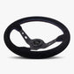 The Daytona | Black Alcantara Suede | Black Spoke | Bavarian Stitch