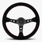 The Daytona | Black Alcantara Suede | Black Spoke | Red Stitch