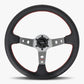 The Daytona | Black Leather | Graphite Spoke | Red Stitch