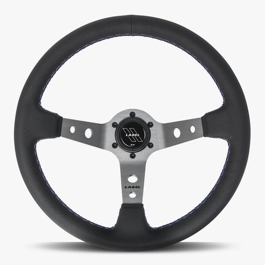 The Daytona | Black Perforated Leather | Graphite Spoke | RED Stitch