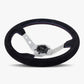 The Daytona | Black Alcantara Suede | Silver Spoke | Bavarian Stitch