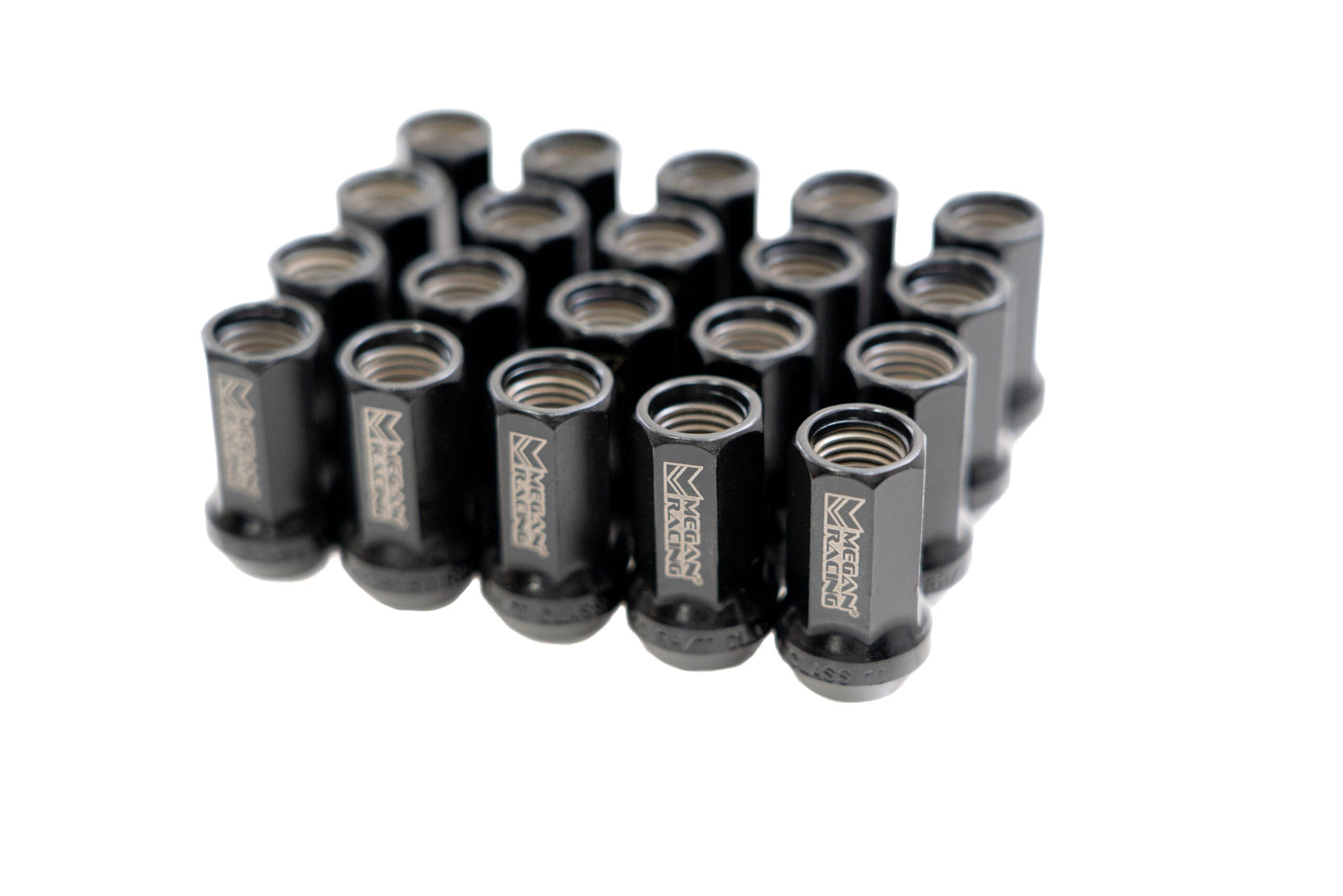 Megan Racing Heptagon Lug Nuts 35mm M12x1.25 Black Open-Ended