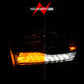 ANZO 09-18 Dodge 1500-3500 LED Plank Style Headlights w/Switchback+Sequential Hyper Black (OE Style) 111608