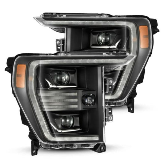 AlphaRex 21-22 Ford F150 PRO-Series Projector headlights Black w/Activ Light/Seq Signal 880293 *Discontinued