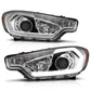 ANZO 2014-2016 Kia Forte Projector Headlights w/ Light Bar Chrome Housing 121561