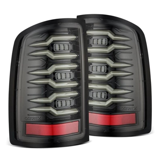 AlphaRex 07-13 GMC Sierra 1500/2500HD/3500HD Luxx Series LED Tail Lights - Alpha Black 630070 *Discontinued