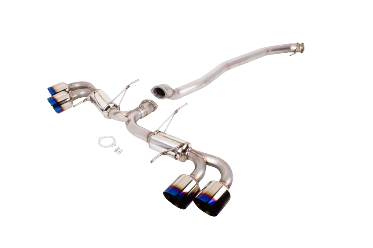 Revel Medallion Touring-S Catback Exhaust - Dual Muffler/ Quad Blue Tip 09-13 Nissan GT-R