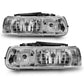 Anzo 1999-2002 Chevrolet Silverado 1500 Crystal Headlights Chrome