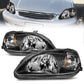 Anzo 1999-2000 Honda Civic Crystal Headlights Black